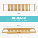 Bamboo Bath Caddy Bathtub Tray Bathroom Accessories