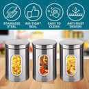 Homiu Tea Coffee Sugar Canisters – Stainless Steel Set of 3
