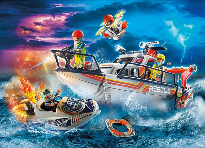 Playmobil City Action 70140 Sea Rescue: Fire Rescue with Personal Watercraft