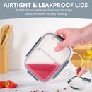 Homiu 3Pcs Airtight Leak-Proof Glass Storage Container