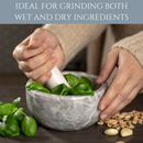 Homiu White Marble Pestle and Mortar Set – 15.5cm Natural Stone Grinder