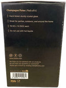 Champagne Flutes, Pack of 6, 175 ML Glasses, Clear, Ideal for Parties, Home, Restaurants or Special Events