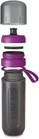 BRITA Fill and Go Active Sports Water Filter Bottle BPA Free, Purple, 600 ml with  Pack of 4 MicroDiscs,