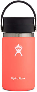 Hydro Flask Travel Coffee Flask 354 ml (12 oz), Stainless Steel & Vacuum Insulated, Wide Mouth with Leak Proof Flex Sip Lid, Hibiscus