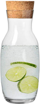 Krosno Water Carafe Decanter with Cork Lid | 1L | Pure Collection | Crystal Glass