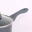 Homiu 3 Piece Non Stick Saucepan Set Forged Aluminium Cookware Set Glass Premium