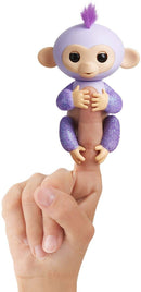 Fingerlings Glitter Monkey - Kiki (Purple Glitter) - Interactive Baby Pet - By WowWee