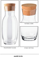 Krosno Water Carafe Decanter with Cork Lid | 1L | Pure Collection | Crystal Glass