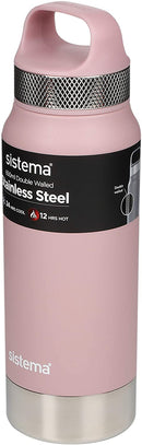 Sistema 650 ml Stainless Steel Bottle Pink