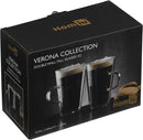 Homiu Double Walled Coffee or Tea Glasses Borosilicate Thermo Glass Cups Tall with Handle 430ml