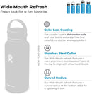 Hydro Flask Water Bottle 591 ml (20 oz), Stainless Steel & Vacuum Insulated, Wide Mouth with Leak Proof Flex Cap, Hibiscus