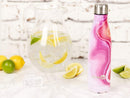 Homiu Water Bottle Print Design Insulated Double Walled Hot or Cold Stainless Steel Vacuum Flask Reusable (Pink Swirl 500ml)