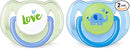 Philips Avent Classic Pacifier 6-18m, 2 Pack SCF189/24 Love/ Elephant, Baby Soother