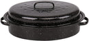 Homiu Enamel Self Basting Roasting Dish Pan Vitreous Roaster Oven Baking Pan Tin with Lid 37cm