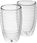 Homiu Double Walled Coffee or Tea Glasses Borosilicate Thermo Glass Cups 380ml