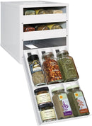 YouCopia Classic SpiceStack 18-Bottle Spice Rack Organizer with Universal Drawers, White