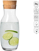 Krosno Water Carafe Decanter with Cork Lid | 1L | Pure Collection | Crystal Glass