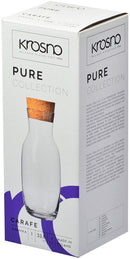 Krosno Water Carafe Decanter with Cork Lid | 1L | Pure Collection | Crystal Glass