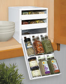 YouCopia Classic SpiceStack 18-Bottle Spice Rack Organizer with Universal Drawers, White