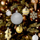 RN'D Christmas Snowflake Ball Ornaments - Christmas Hanging Silver and Gold Snowflake and Ball Ornament Assortment Set with Hooks