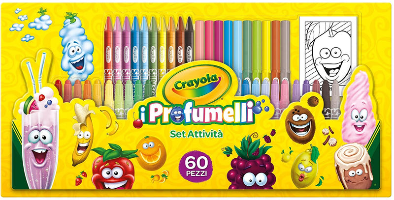 NEW Crayola Silly Scents 60 Piece Pack Slim Wax Markers Twistable No Need To Sharpen Pencils & Crayons