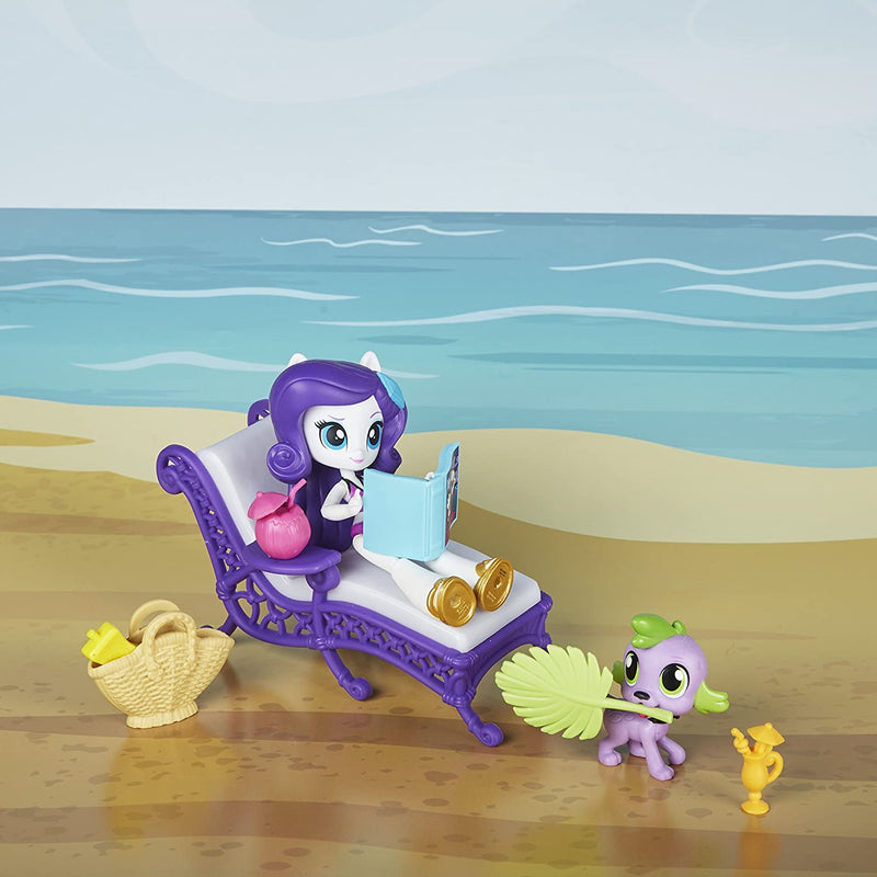 MY LITTLE PONY Equestrian girls Rarity Relaxing Beach Lounge Set includes beach-themed accessories