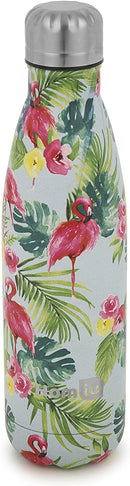 Homiu Water Bottle Print Design Insulated Double Walled Hot or Cold Stainless Steel Vacuum Flask Reusable (Floral 500ml)