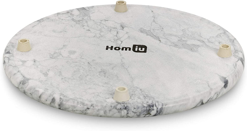 White Marble Chopping Board Round, Easy Clean Hard-Wearing & Dishwasher Safe