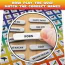 100 PICS Birds Jigsaw Quiz | Family Puzzle + Fun Quiz | 1-8 Players | Large Table Game | 45 Minutes Playing Time