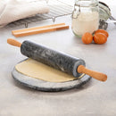 Homiu Marble Rolling Pin for Baking with Wooden Stand