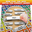 100 PICS Flags Jigsaw Quiz | Family Puzzle + Fun Quiz | 1-8 Players | Large Table Game | 45 Minutes Playing Time