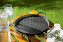 Homiu Round Grey Cast Iron Griddle Plate Frying Enamel Pan Grill BBQ Skillet NEW