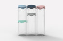 Homiu Airtight Glass Storage Jars with Silicon Lids 5 Pack, Ideal for Pasta Spice Coffee Tea and Dried Fruit