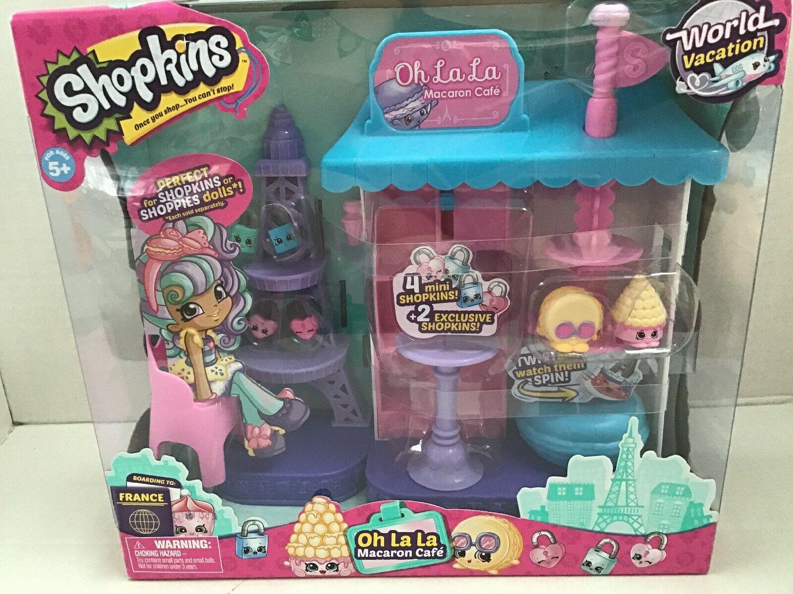 Shopkins World Vacation Oh La La Macaron Paris Cafe Playset Figures