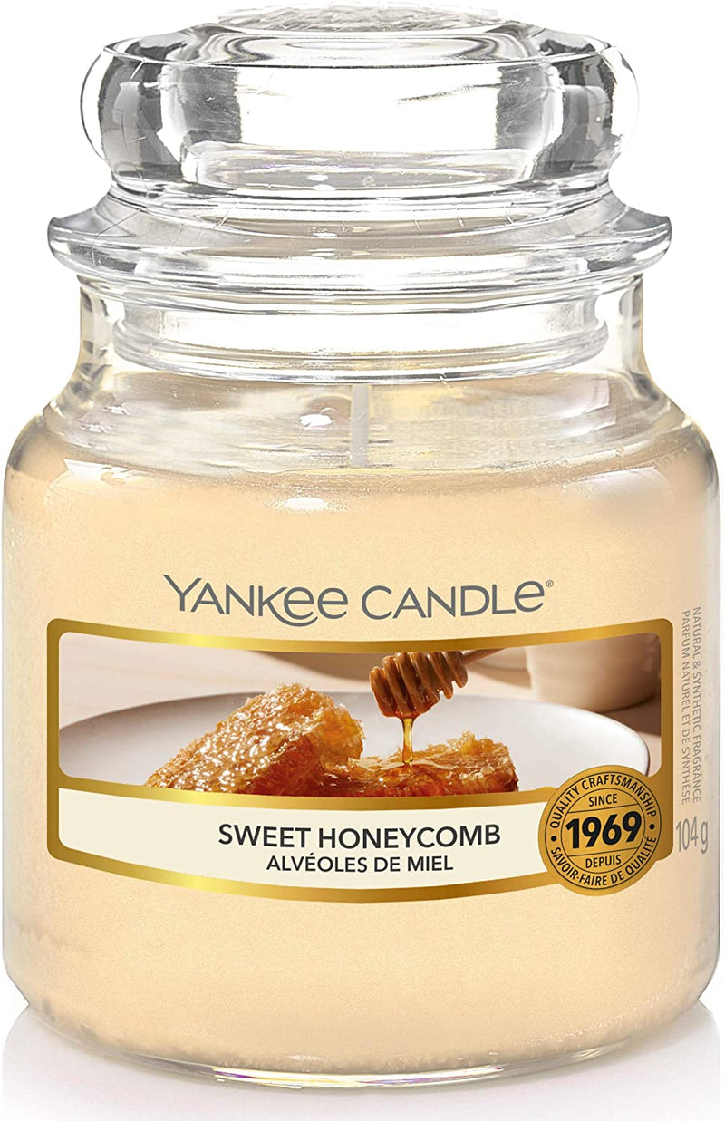 Yankee Candle Small Jar Candle | Sweet Honeycomb Scented Candle | Up to 30 Hours Burn Time | Garden Hideaway Collection