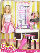 Barbie Doll with Hair Accessory Mattel Dolls Blonde Classic Collectible Pink