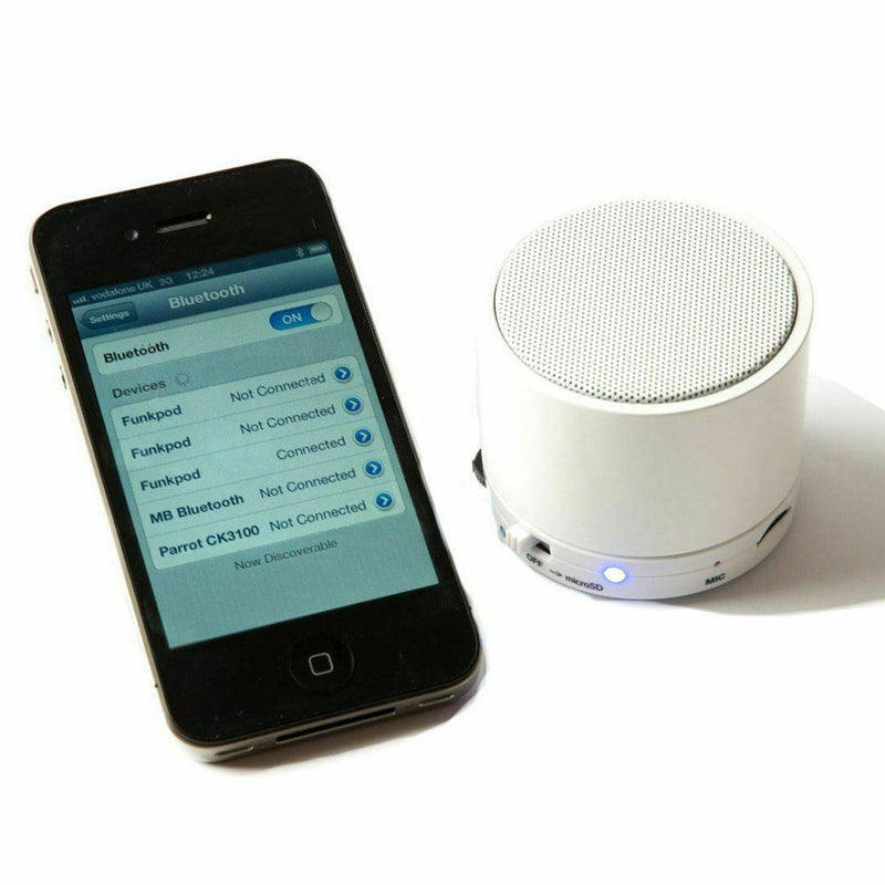 Blue Monkey White Funkpod Rechargeable Portable Wireless Bluetooth Speaker