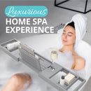 Homiu Bamboo Bath Tray – Extendable Caddy with Wine, Book & Phone Holder