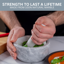 Homiu White Marble Pestle and Mortar – Large 14.5cm Diameter