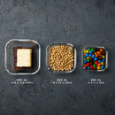 Homiu 3-Piece Square Glass Food Containers with Bamboo Lids Airtight Leakproof