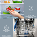 Homiu 3-Piece Square Glass Food Containers with Bamboo Lids Airtight Leakproof