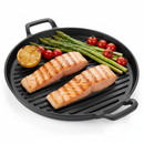 Homiu Cast Iron Griddle Pan with Handles – 31cm diameter