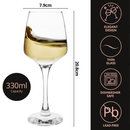 Homiu Florence Collection White Wine Glasses Set of 6 – 330ml