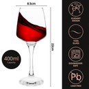 Homiu Florence Collection Red Wine Glasses Set of 6 – 400ml