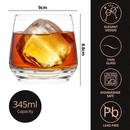 Homiu Florence Collection Whiskey Glasses Set of 6 – 345ml