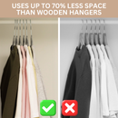 Homiu Velvet Non-Slip Coat Hangers - Black or Grey, 20-pack or 50-pack