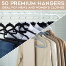 Homiu Velvet Clothes Hangers – 50 Pack, Grey