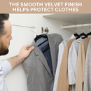 Homiu Velvet Non-Slip Coat Hangers - Black or Grey, 20-pack or 50-pack