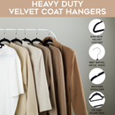 Homiu Velvet Clothes Hangers – 50 Pack, Non-Slip, Space-Saving Black