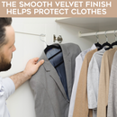 Homiu Velvet Clothes Hangers – 50 Pack, Non-Slip, Space-Saving Black